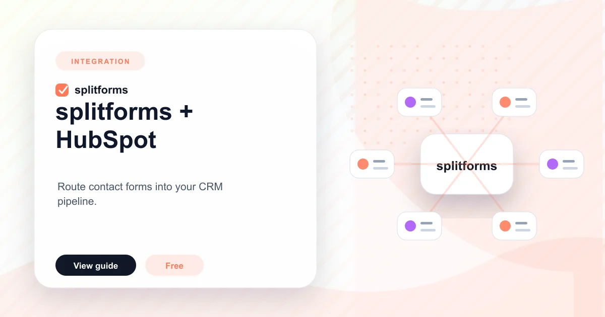 Send Form Submissions to HubSpot — splitforms · splitforms
