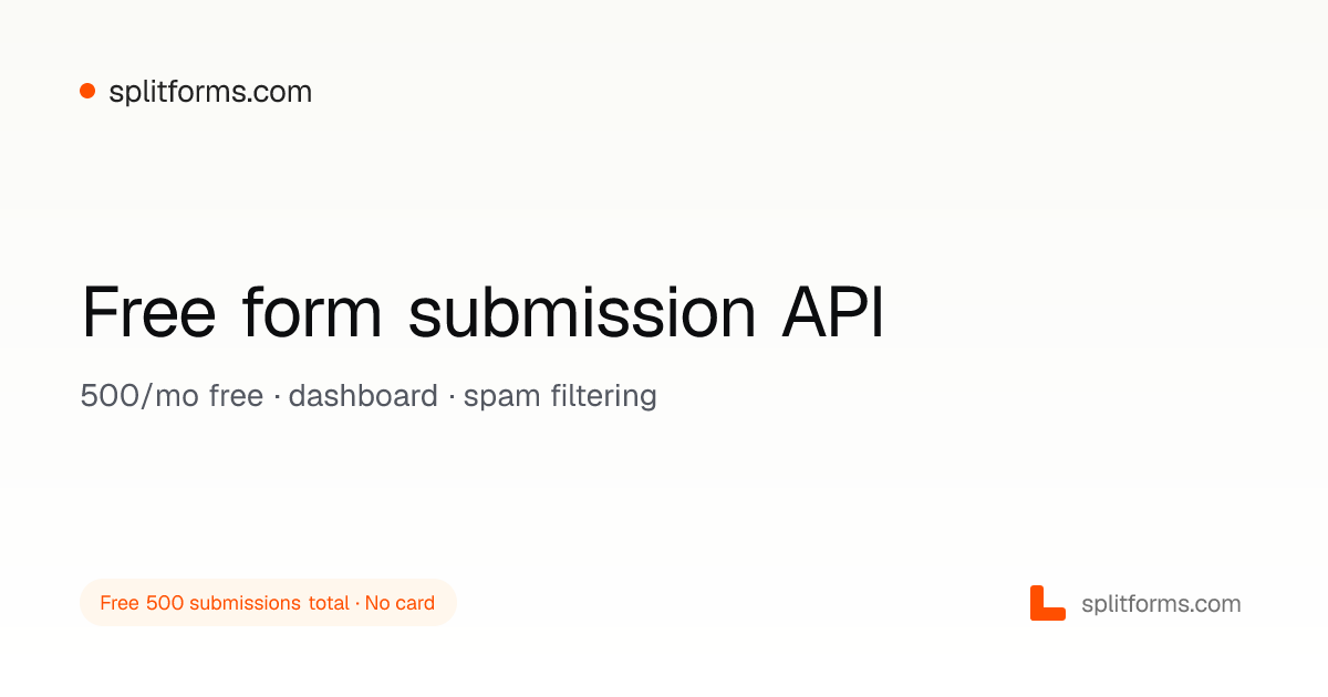 Free Form Submission API for HTML & Next.js