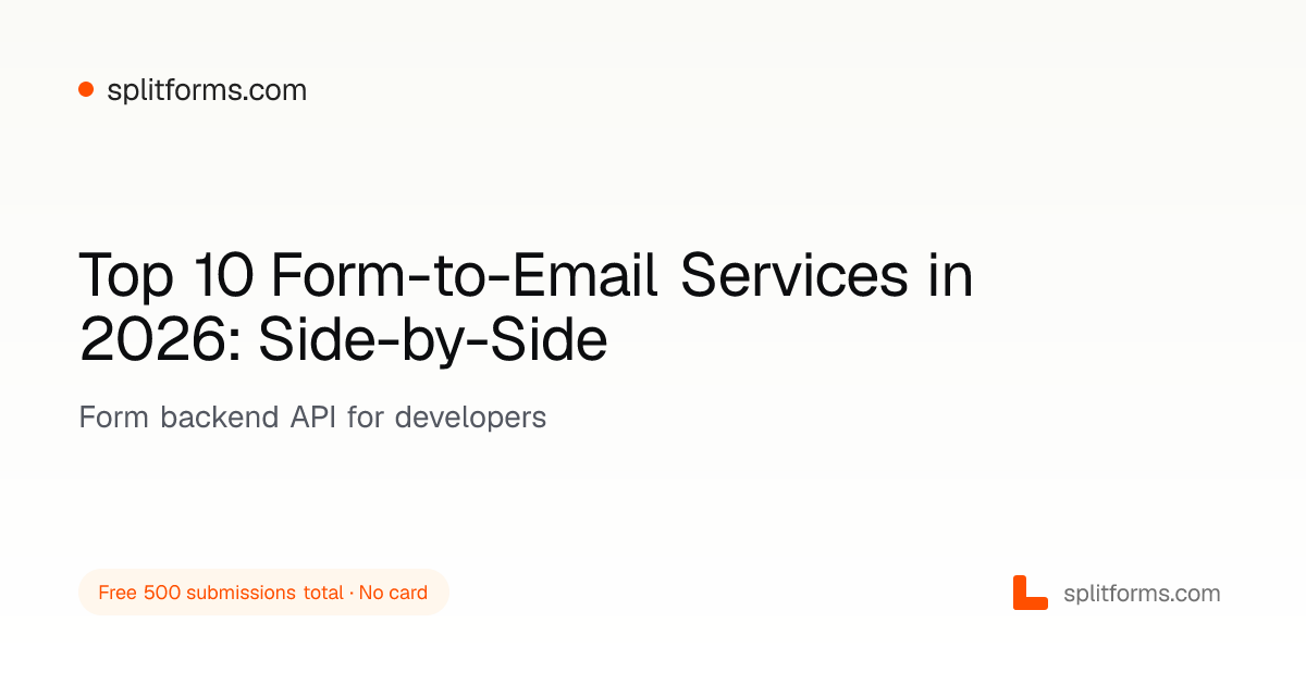 Top 10 Form-to-Email Services in 2026: Side-by-Side · splitforms